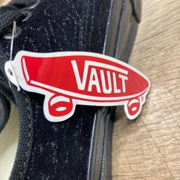 VANS OG Authentic LX Velvet Embroidery Leopard Black Skate Shoes Womens 8.5 NEW - Picture 10 of 10